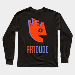 YourArtDude Logo In Red And Lt. Blue Long Sleeve T-Shirt